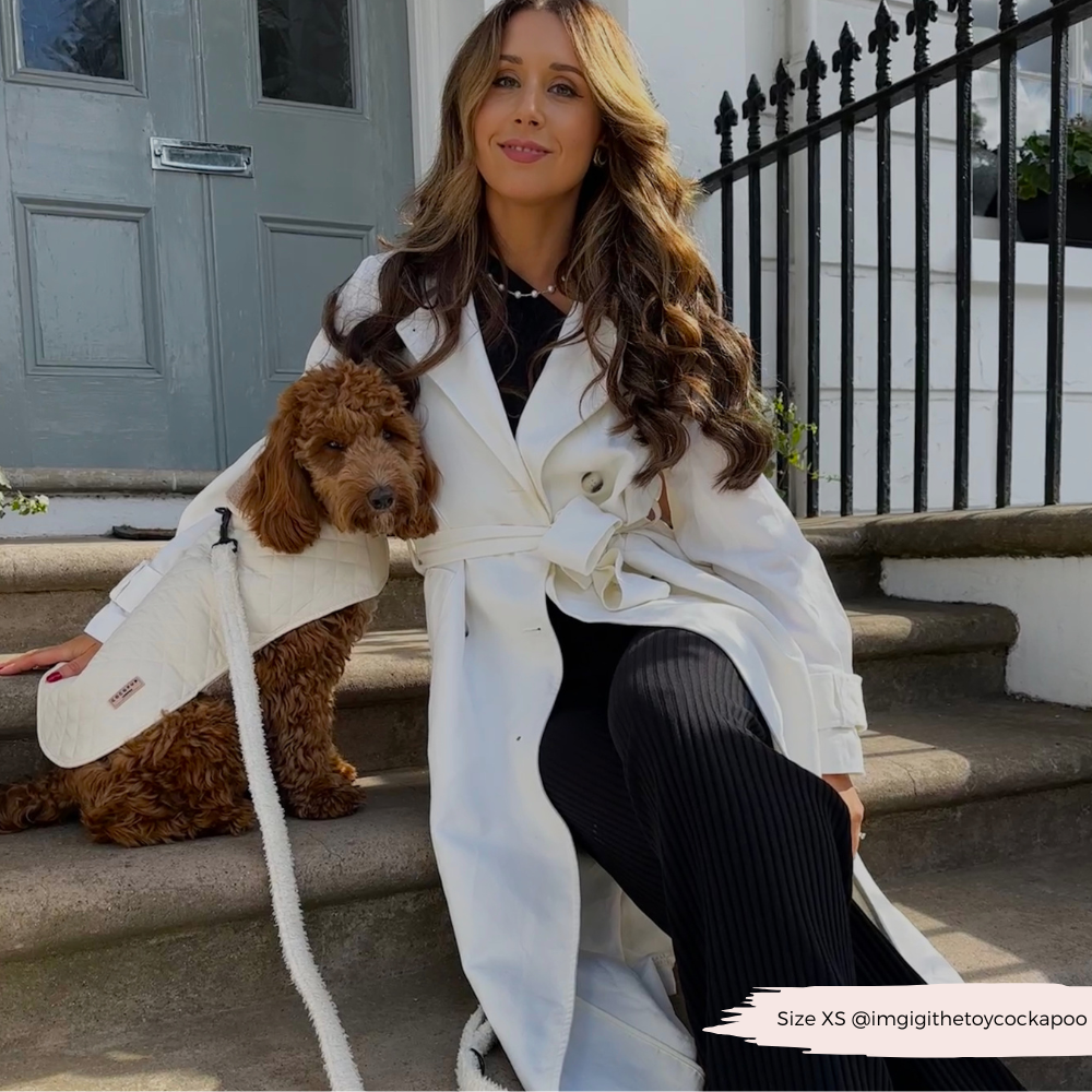 Cocopup London - LUXE Quilted Dog Coat - Creamy Chai
