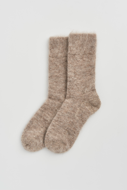 Hare Grey Ultra Soft Alpaca Bed Socks