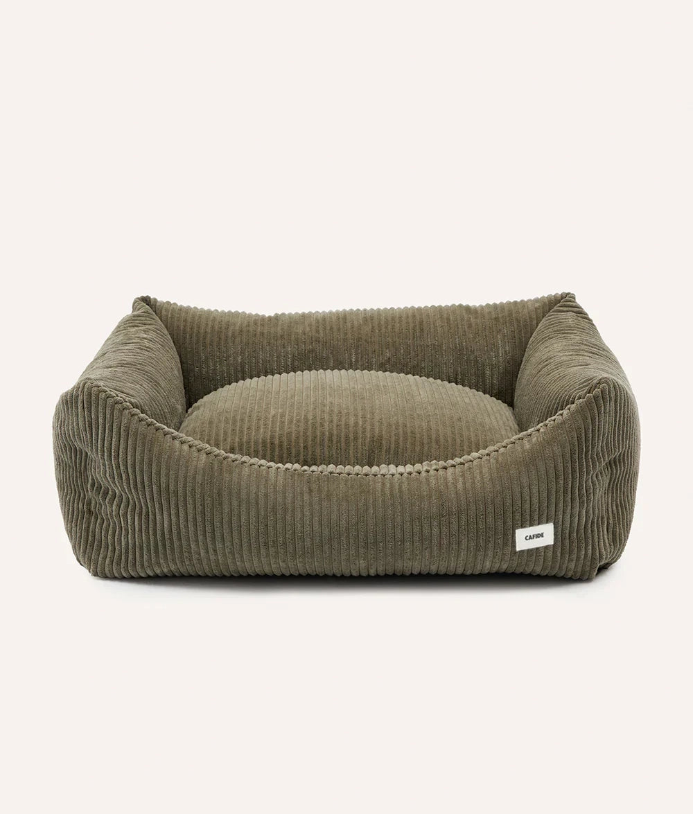 Green Corduroy Dog Bed - Snozy