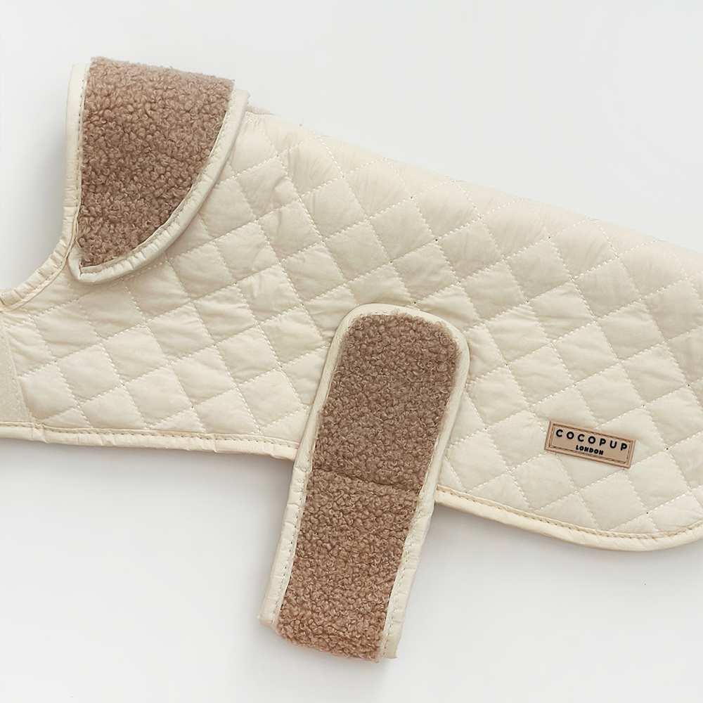 Cocopup London - LUXE Quilted Dog Coat - Creamy Chai