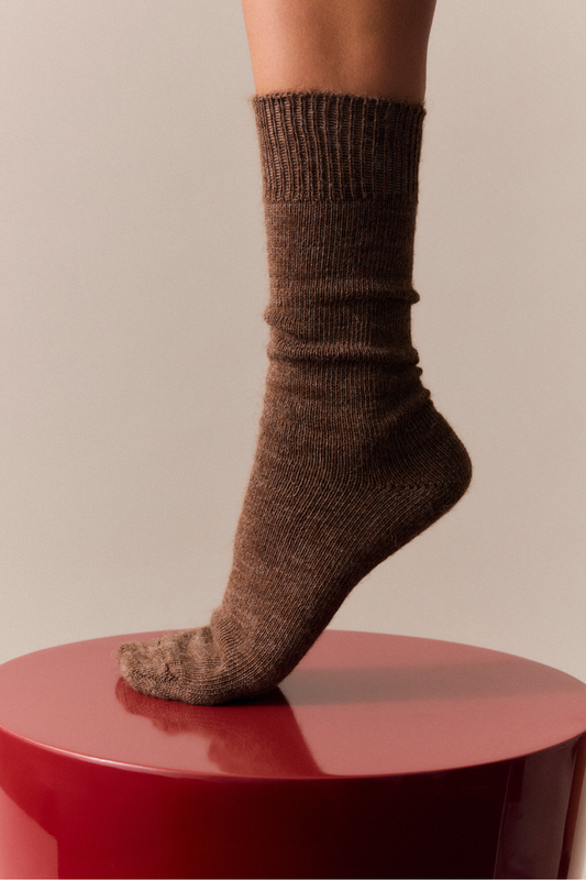 Treacle Brown Alpaca Socks