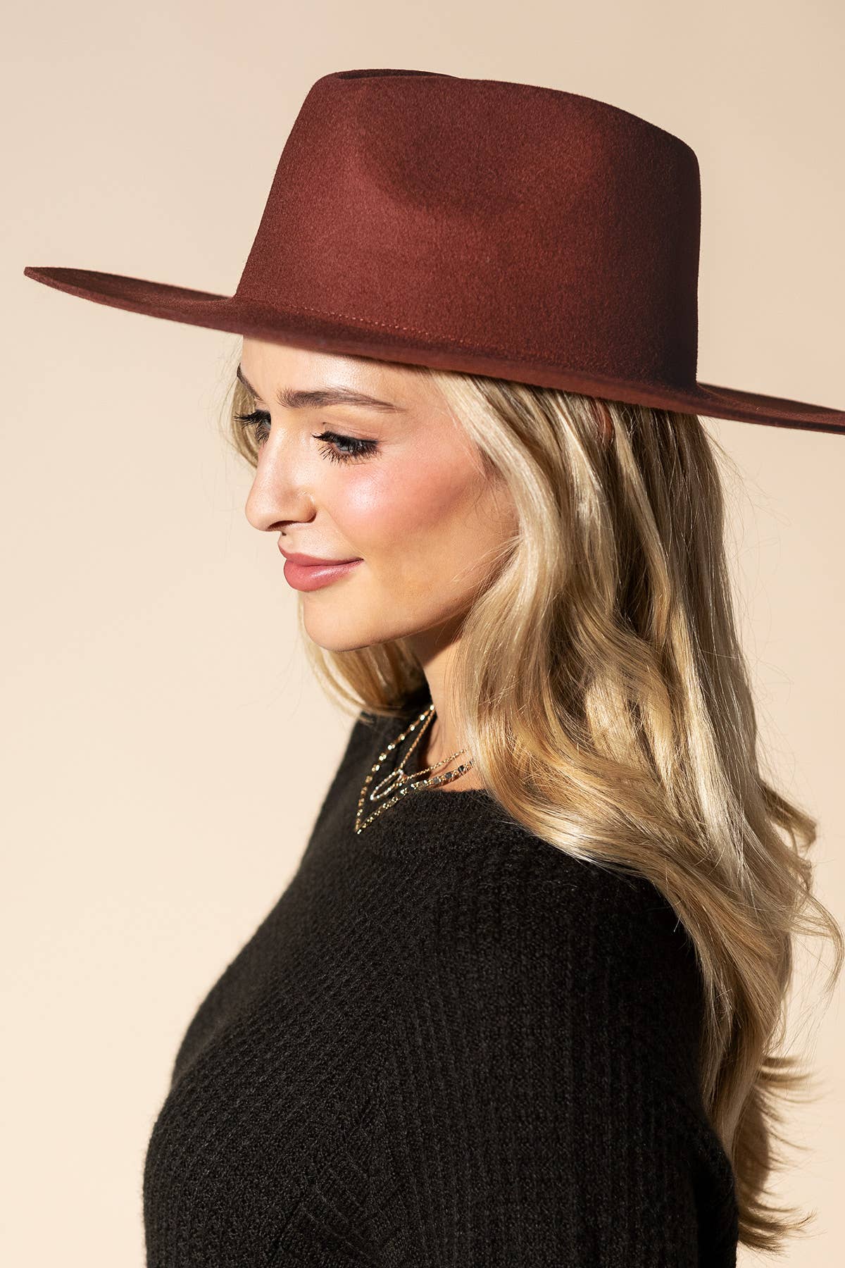 Australian Wool Teardrop Panama Hat-Blank - HAZEL / OS