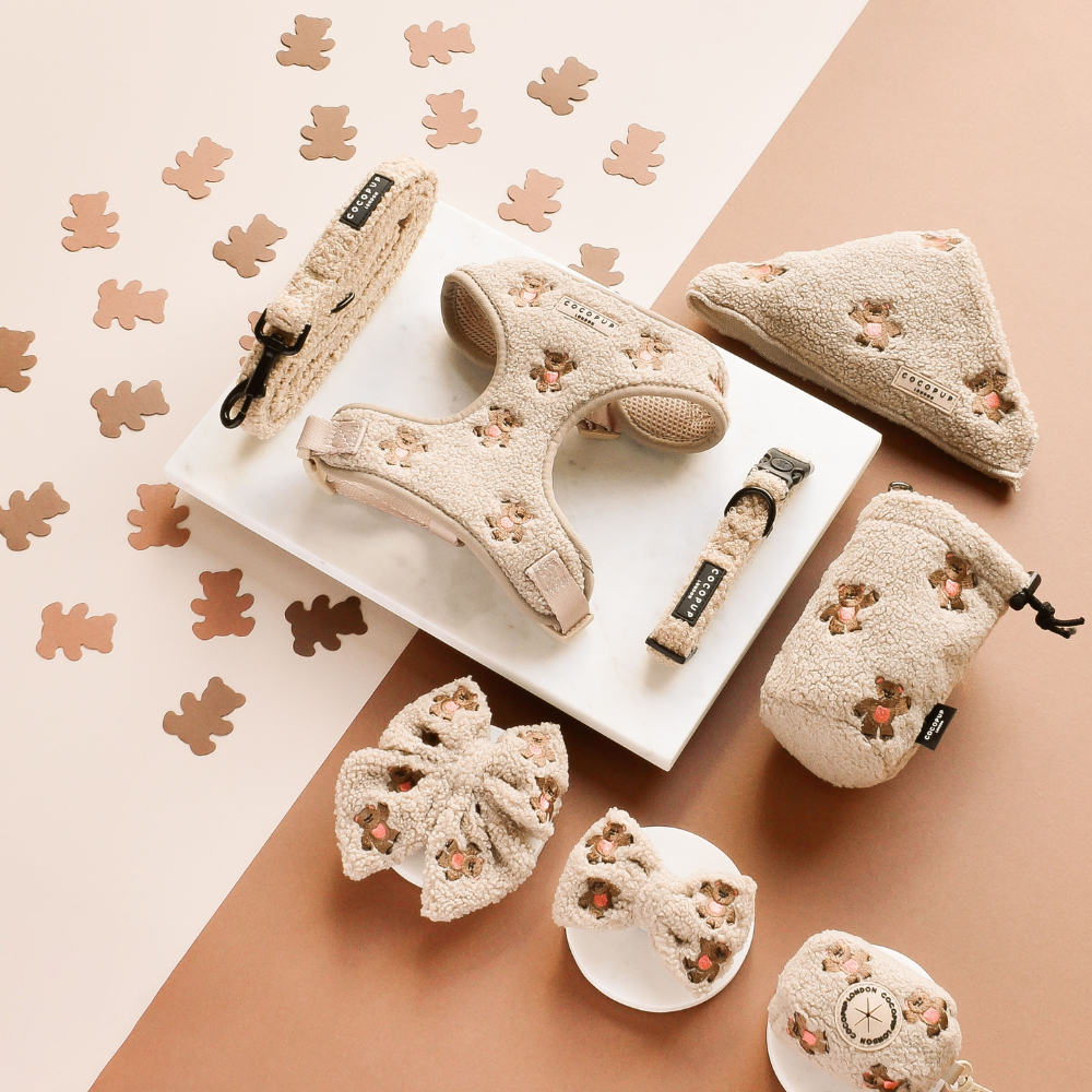 Cocopup London - Theo Embroidered Teddy Adjustable Neck Harness