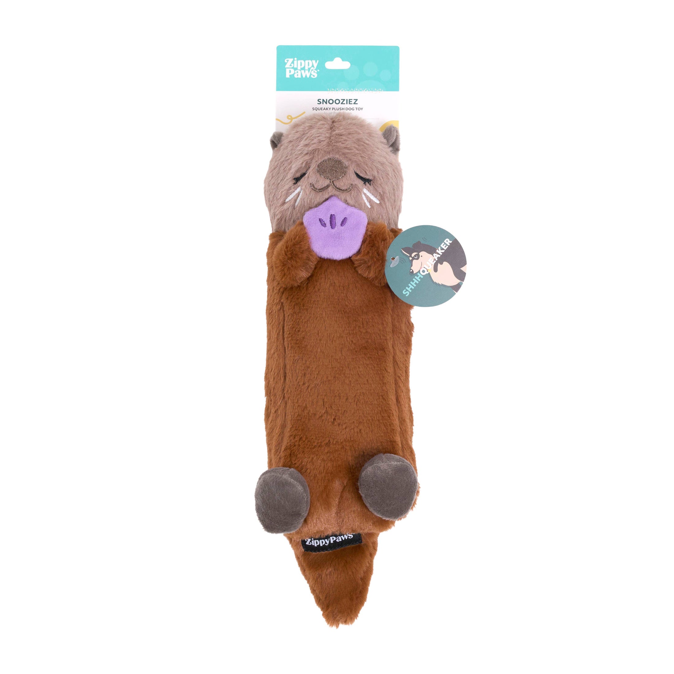 Snooziez with Shhhqueaker - Otter - Silent Dog Toy