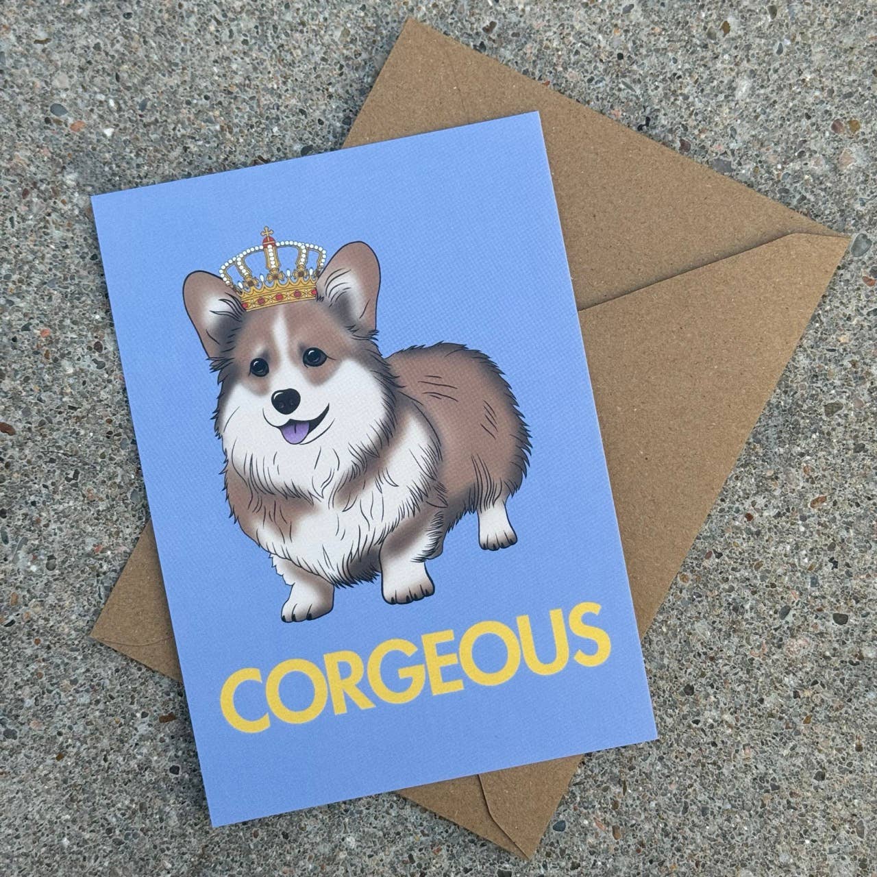 LOLLYPOPARTSTUDIO - Carte Corgi « Corgeous »