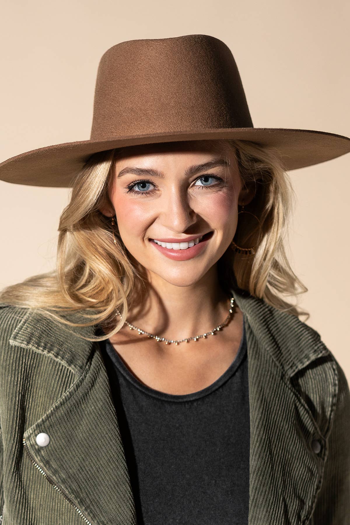 Australian Wool Triangular Panama Hat-Blank - Black / OS