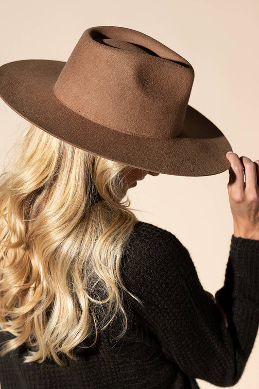Fedora hatt i ull - Beige