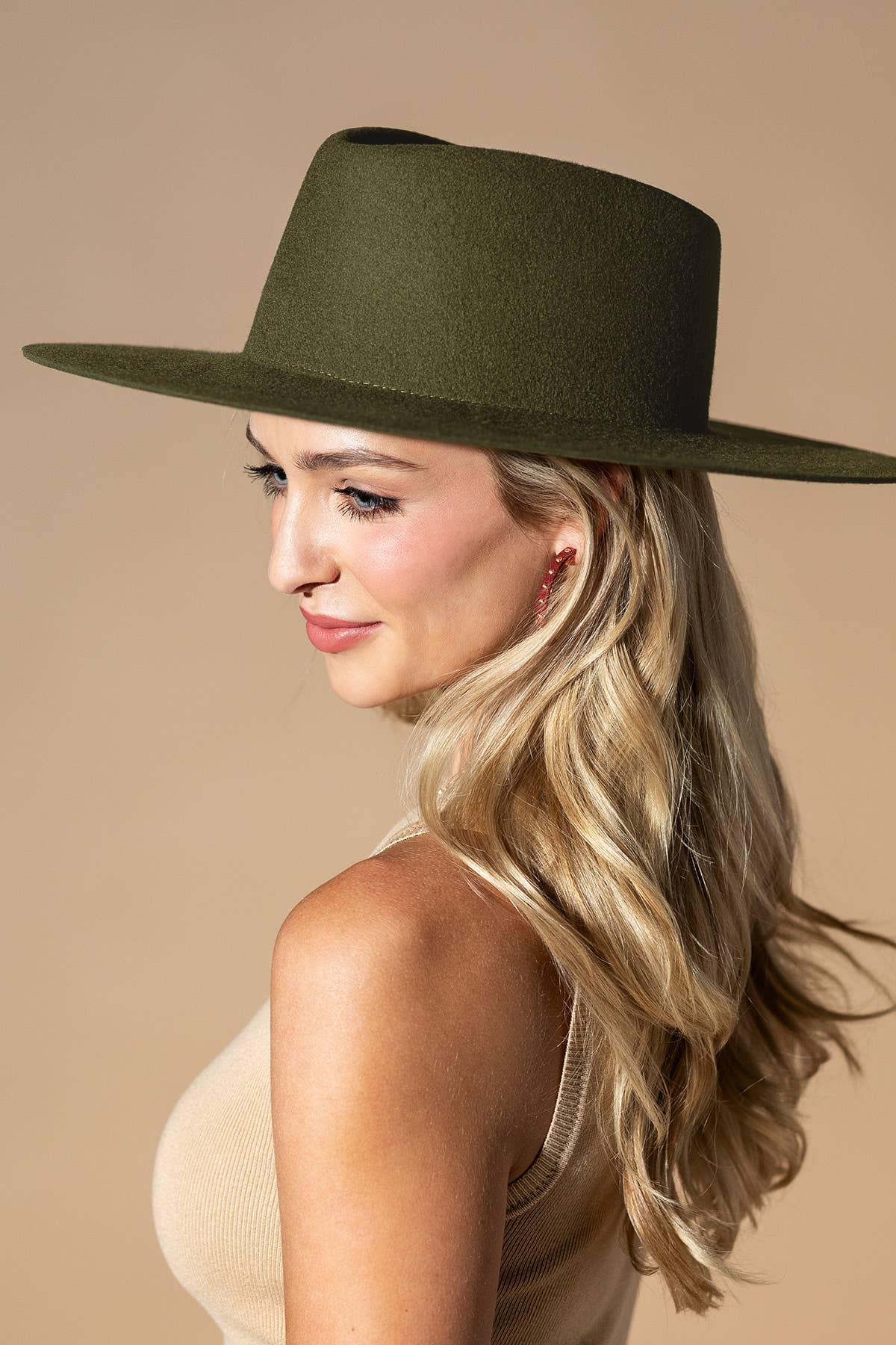 Australian Wool Triangular Panama Hat-Blank - RUST / OS