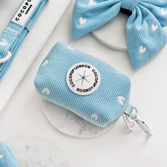Blue Heartstrings Cord Poop Bag Holder