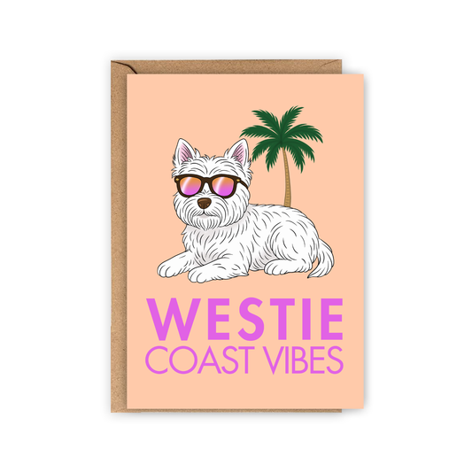 LOLLYPOPARTSTUDIO - Carte Westie « Westie Coast Vibes »