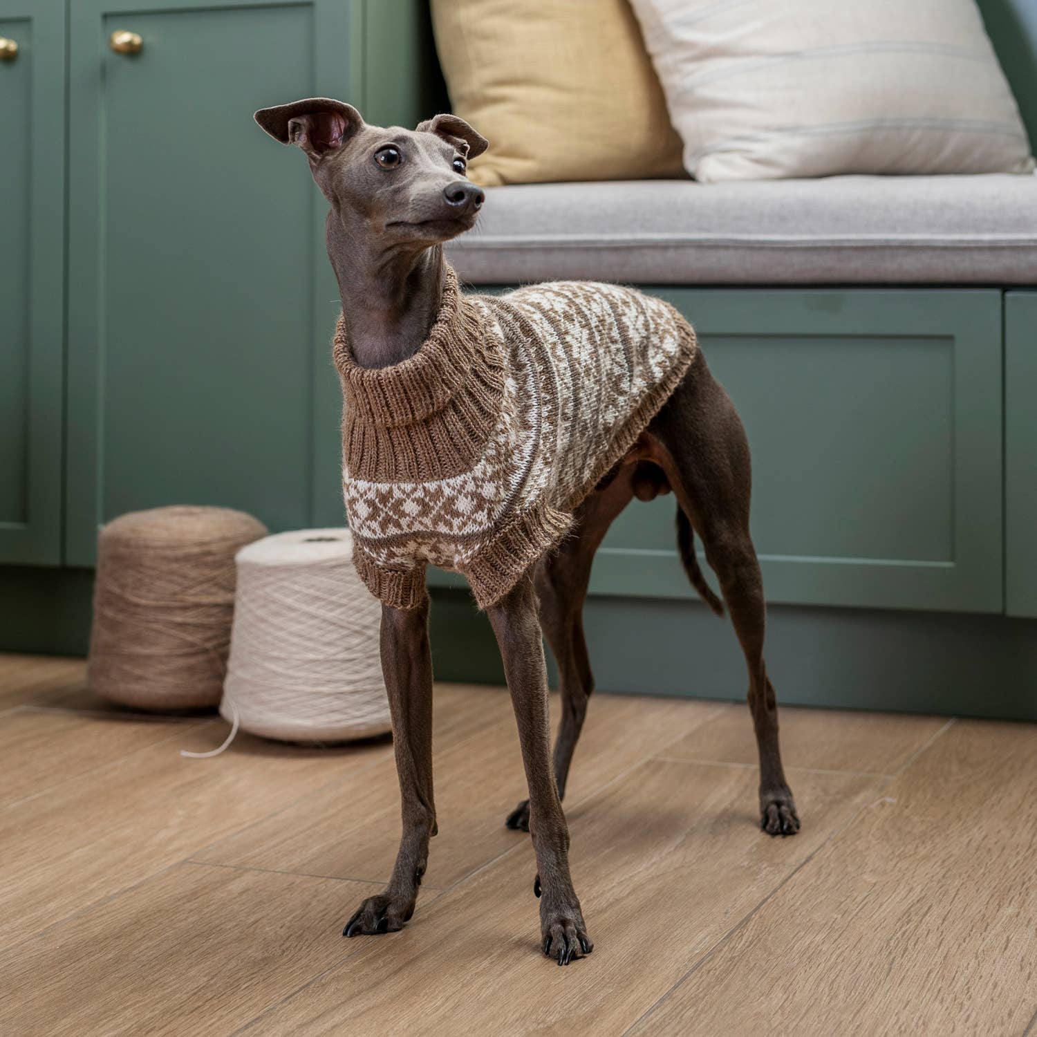 Winter Snowflake Natural Alpaca Dog Sweater