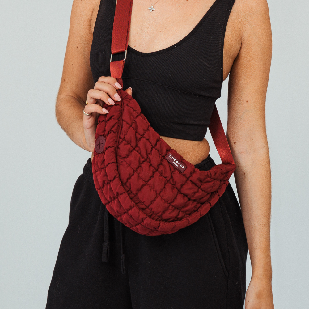 Cocopup London - Crossbody Crescent Dog Walking Bag - Merlot