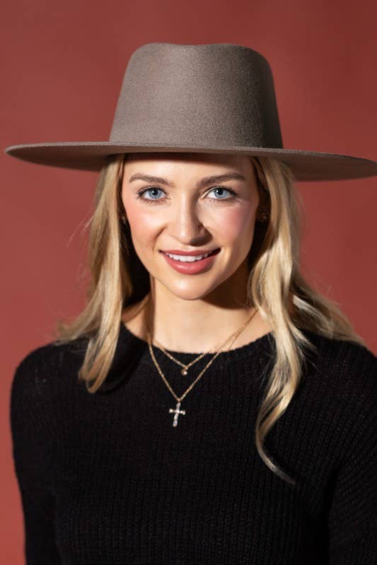 Australian Wool Triangular Panama Hat-Blank - Black / OS