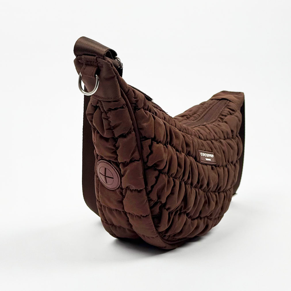 Crossbody Crescent Dog Walking Bags - Espresso