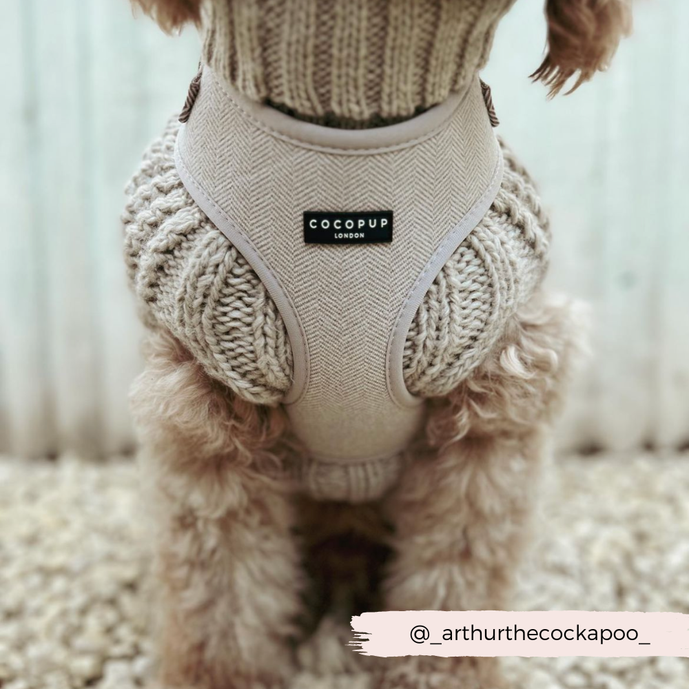 Cocopup London - Brown Tweed Adjustable Neck Harness