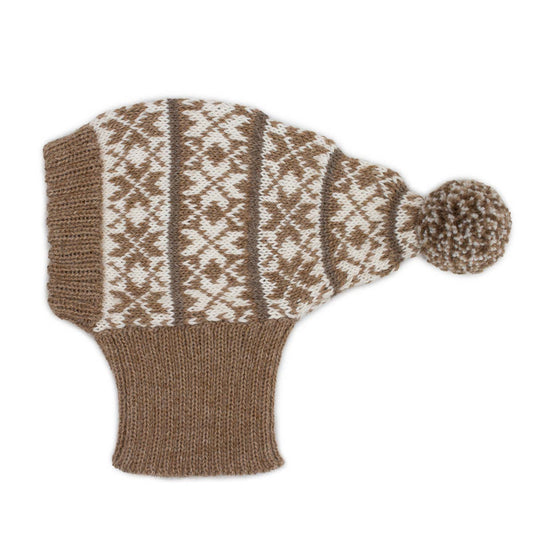 Winter Snowflake Natural Alpaca Dog Hat