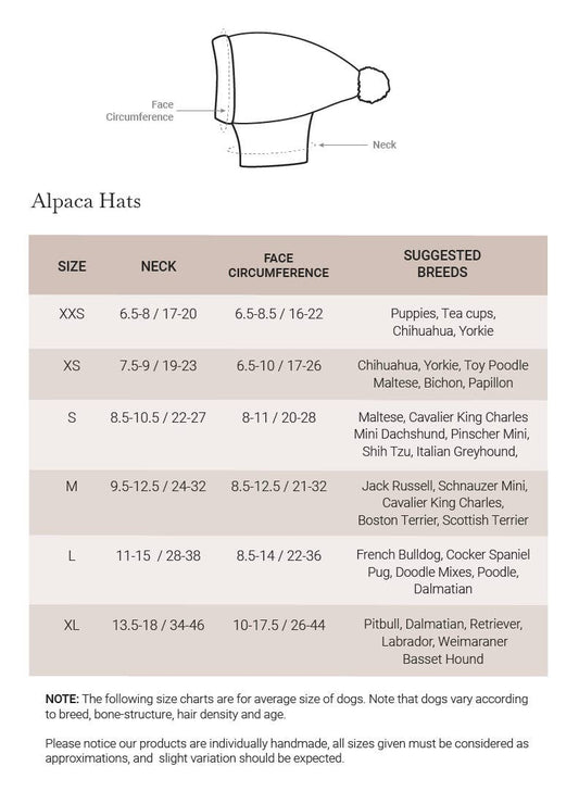 Winter Snowflake Natural Alpaca Dog Hat