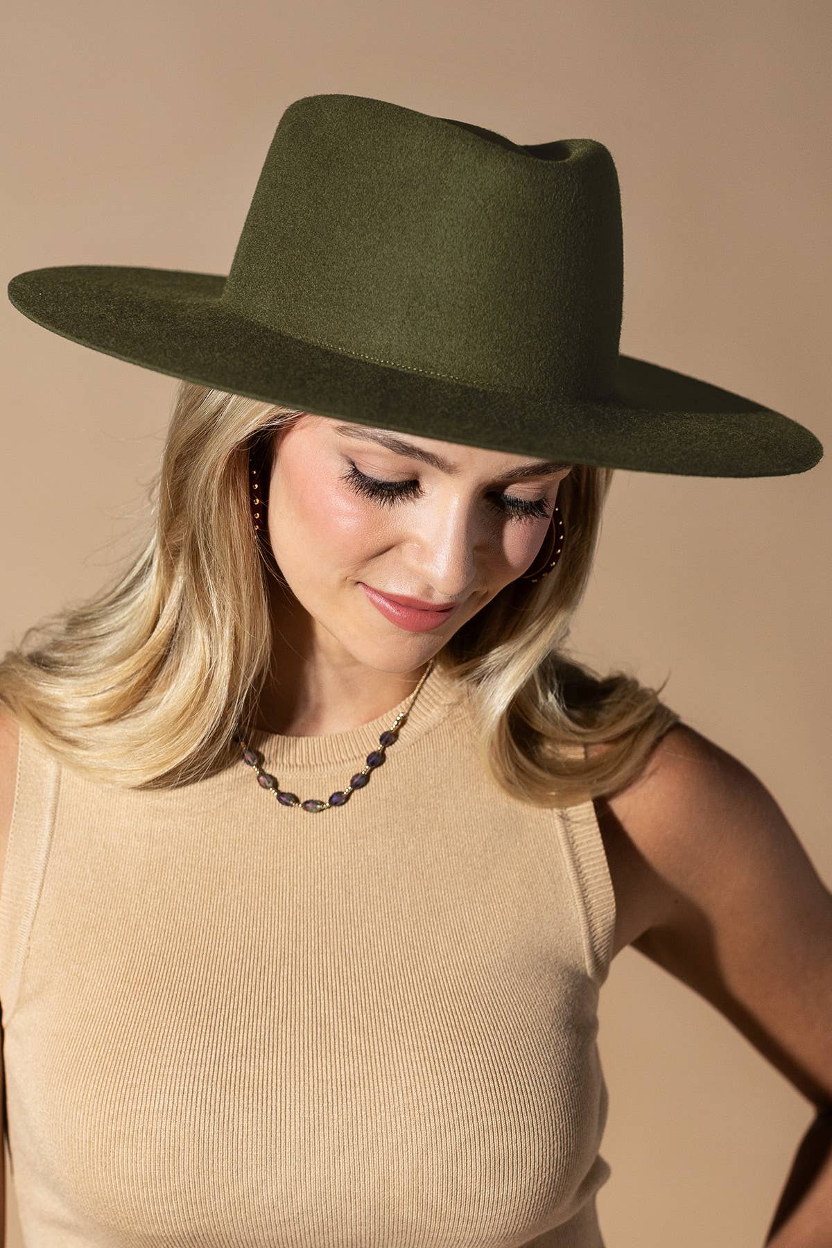 Australian Wool Triangular Panama Hat-Blank - RUST / OS