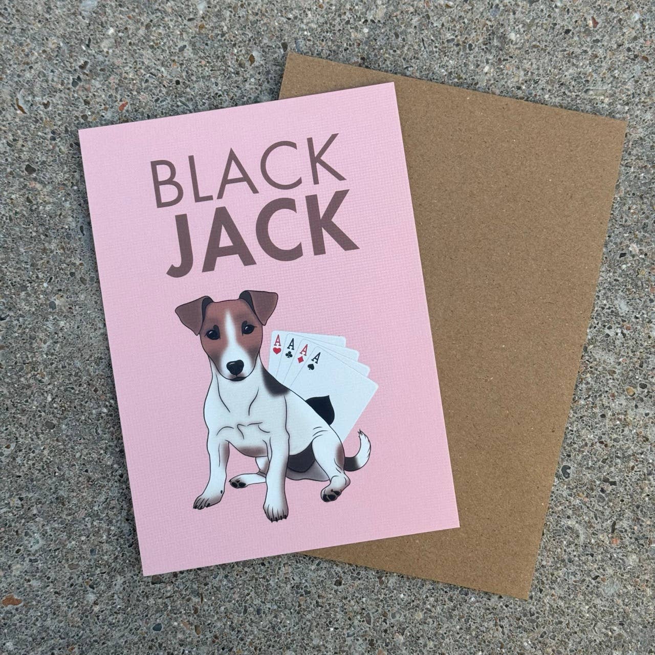 LOLLYPOPARTSTUDIO - Carte Jack Russell « Black Jack »