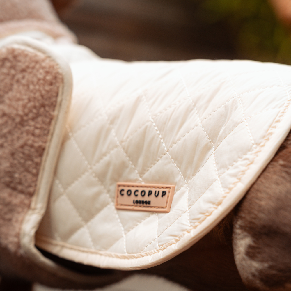 Cocopup London - LUXE Quilted Dog Coat - Creamy Chai