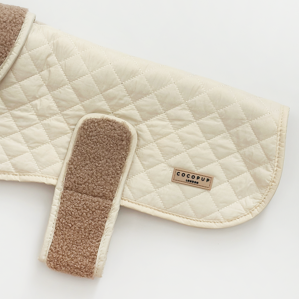 Cocopup London - LUXE Quilted Dog Coat - Creamy Chai