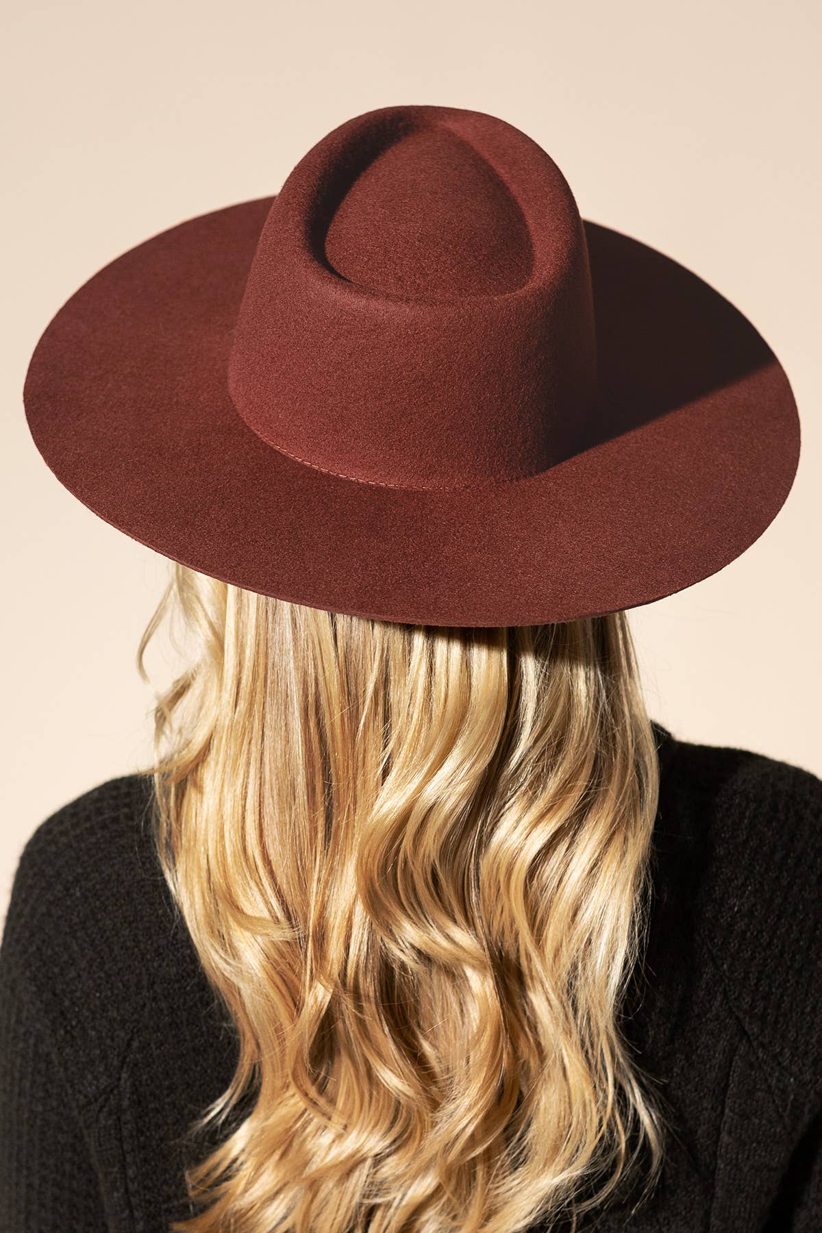 Australian Wool Triangular Panama Hat-Blank - Black / OS