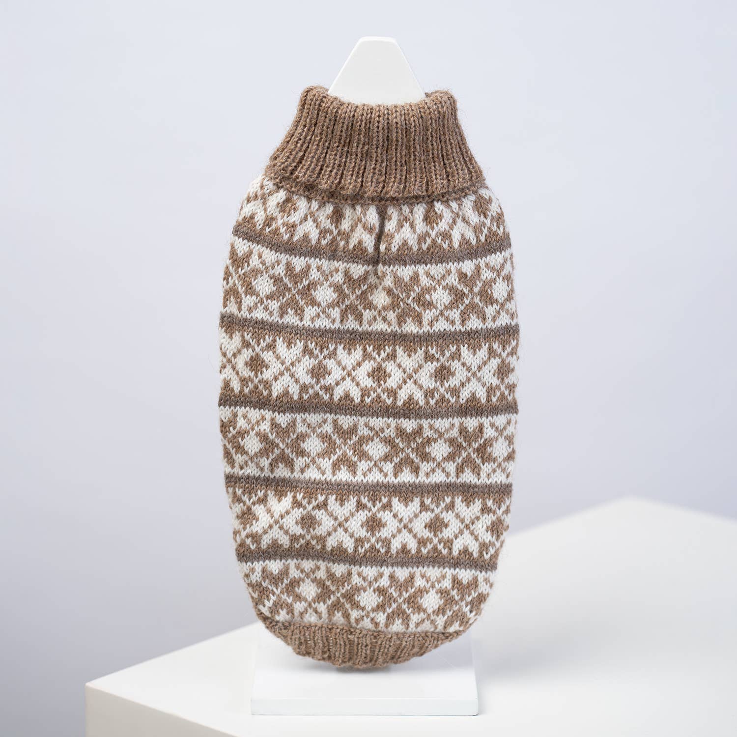 Winter Snowflake Natural Alpaca Dog Sweater