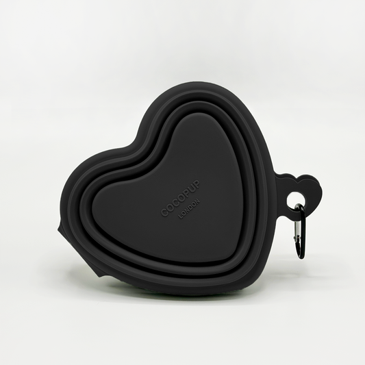 Heart Collapsible Bowl - Black