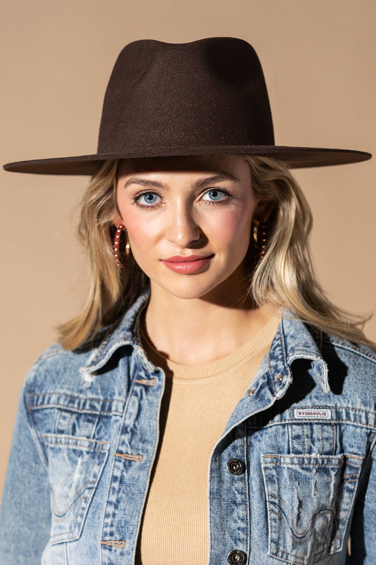 Australian Wool Teardrop Panama Hat-Blank - Brown / OS