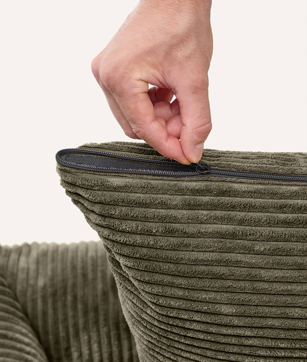 Green Corduroy Dog Bed, Snozy