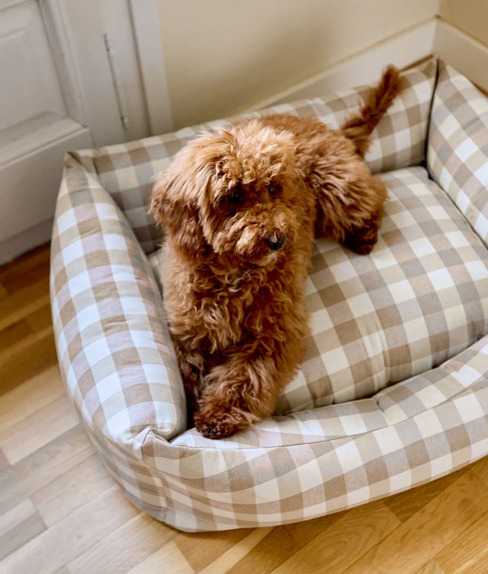 Snozy Beige Vichy Hundeseng