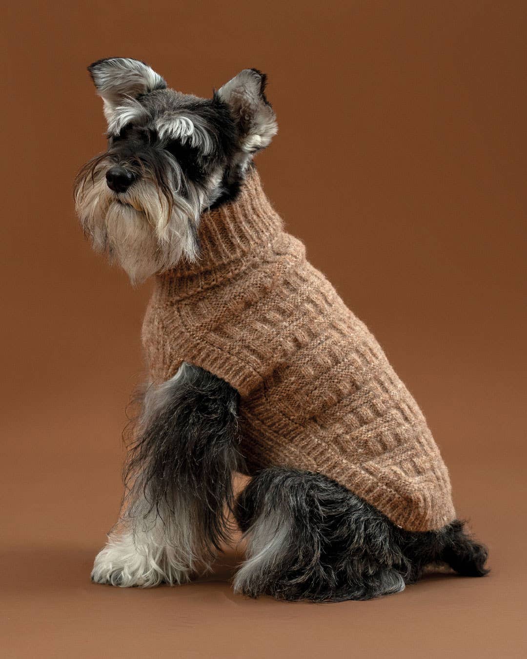 Waffle Basket Knit Alpaca Dog Sweater