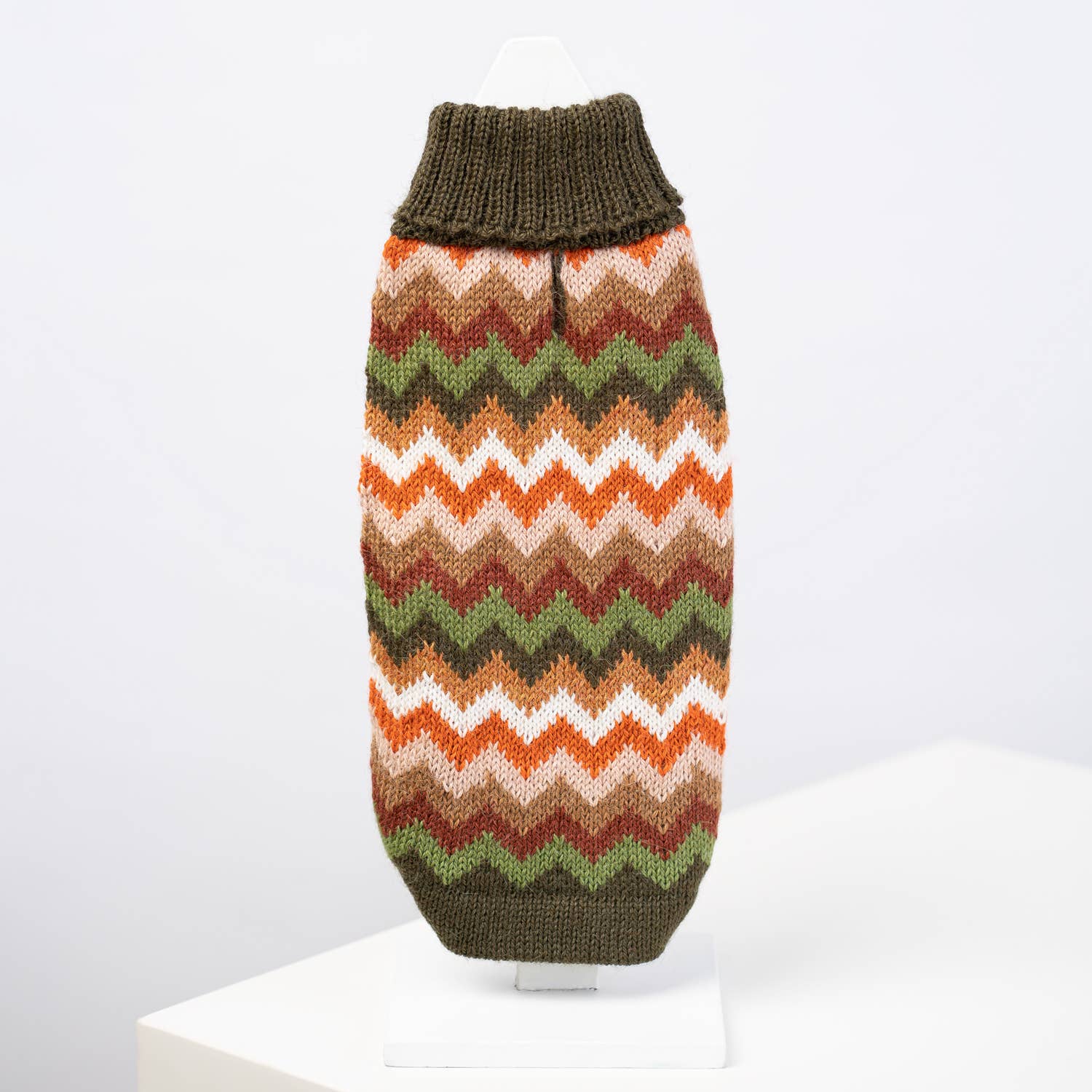 Forest Chevron Knit Alpaca Dog Sweater