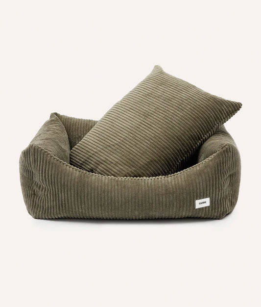 Green Corduroy Dog Bed - Snozy
