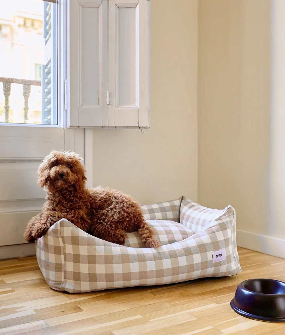 Snozy Beige Vichy Hundeseng