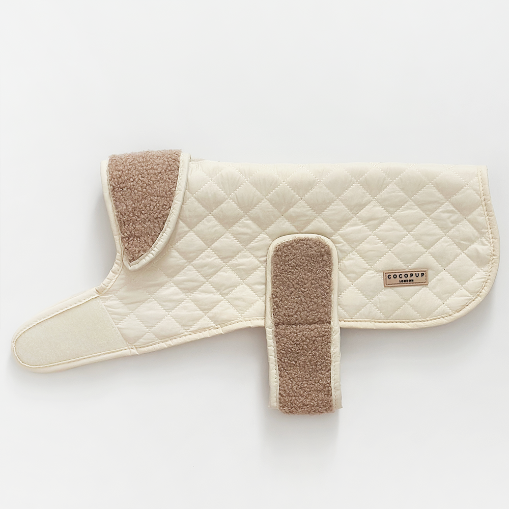 Cocopup London - LUXE Quilted Dog Coat - Creamy Chai