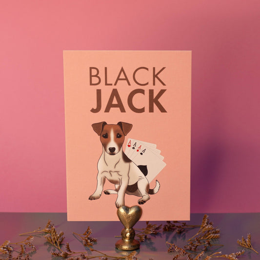 LOLLYPOPARTSTUDIO - Carte Jack Russell « Black Jack »