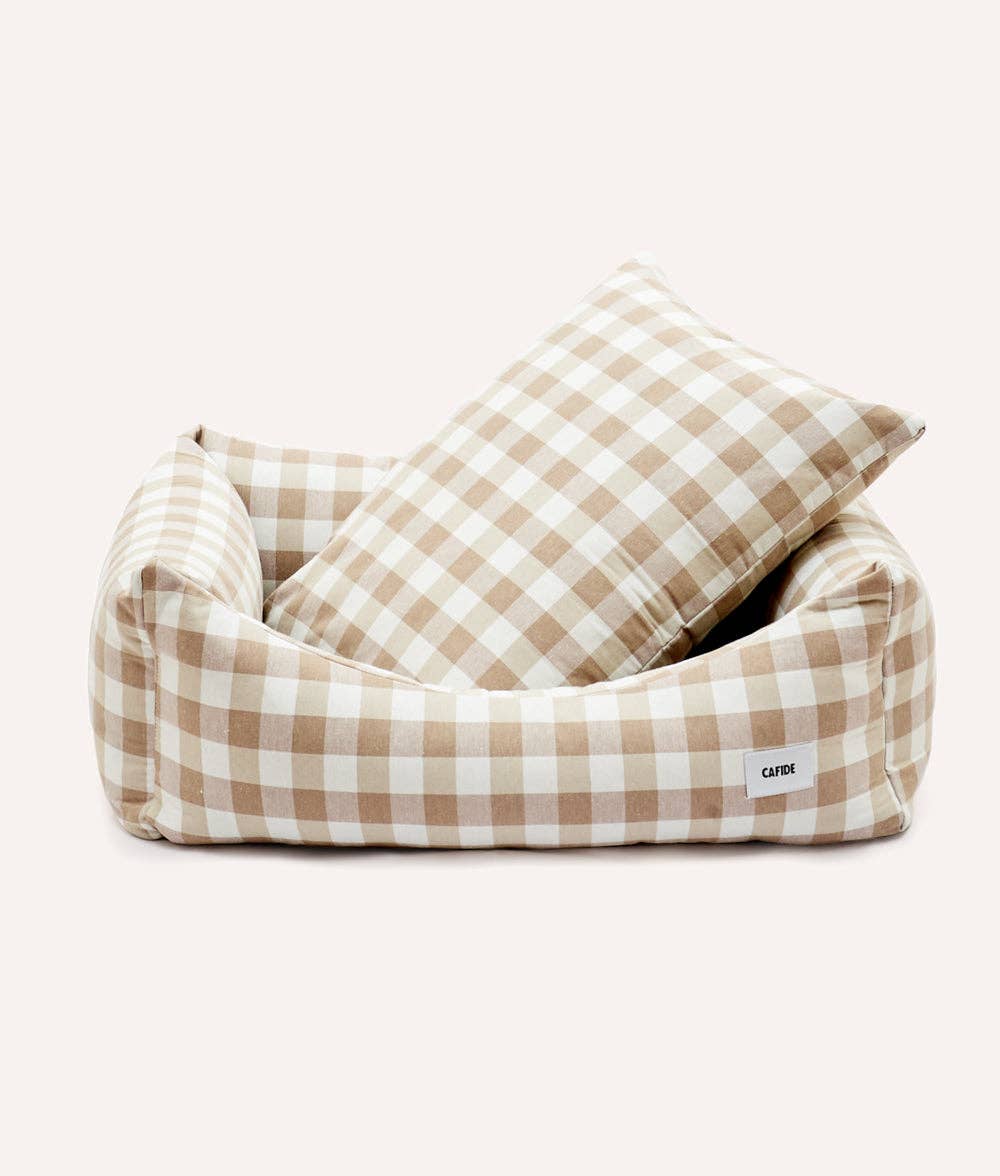 Snozy Beige Vichy Hundeseng