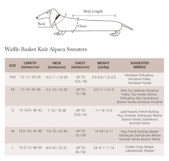 Waffle Basket Knit Alpaca Dog Sweater