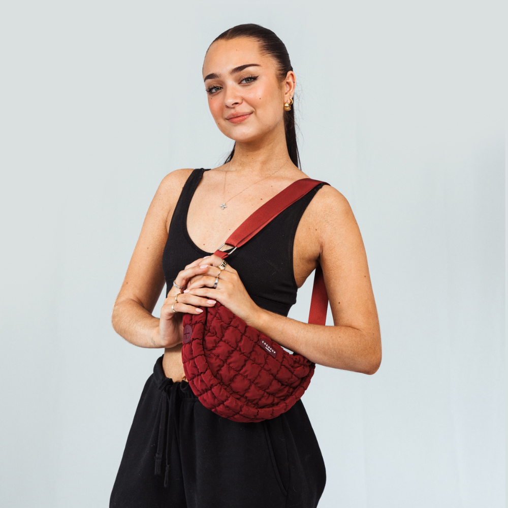 Cocopup London - Crossbody Crescent Dog Walking Bag - Merlot