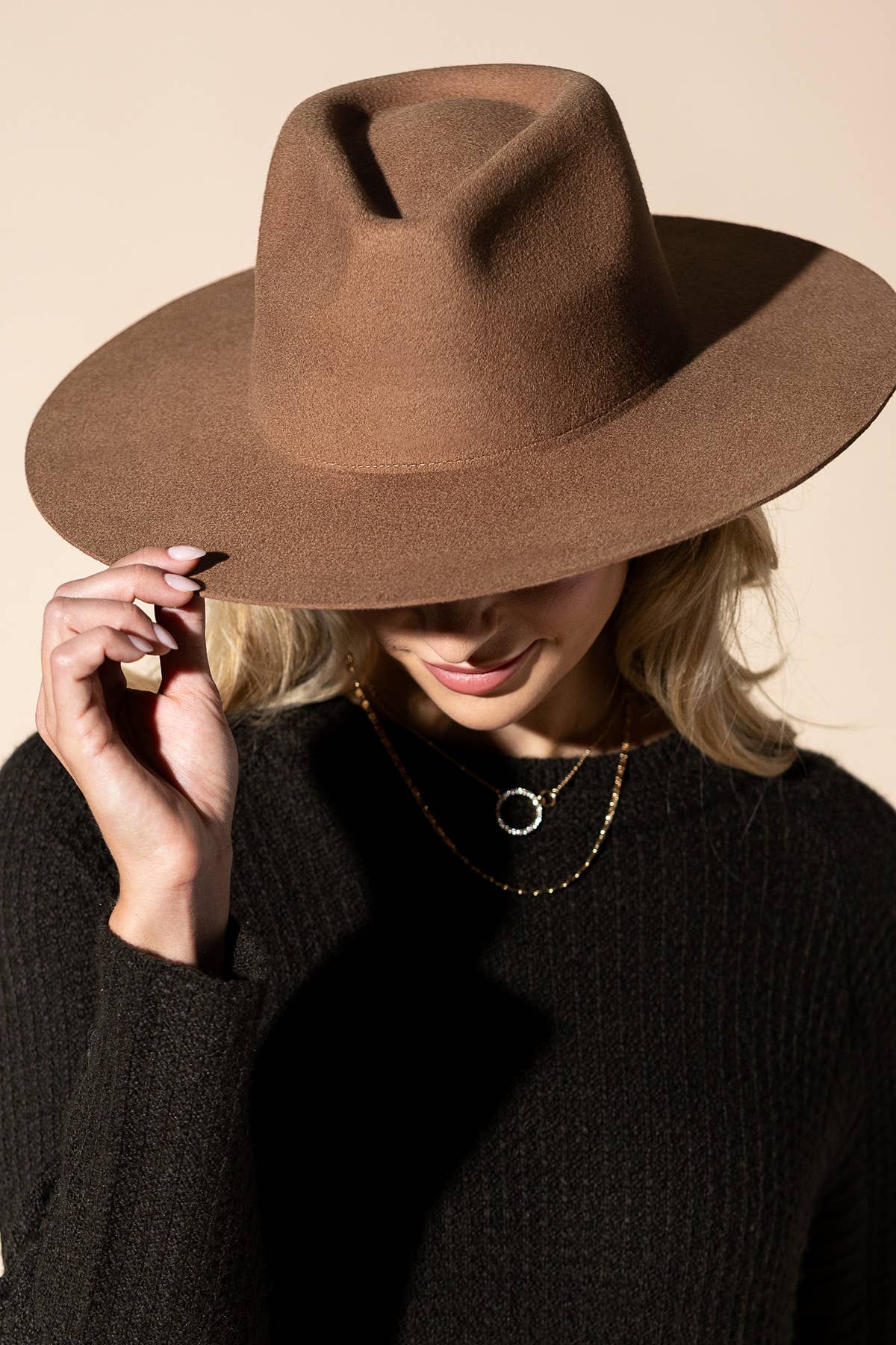 Australian Wool Teardrop Panama Hat-Blank - HAZEL / OS