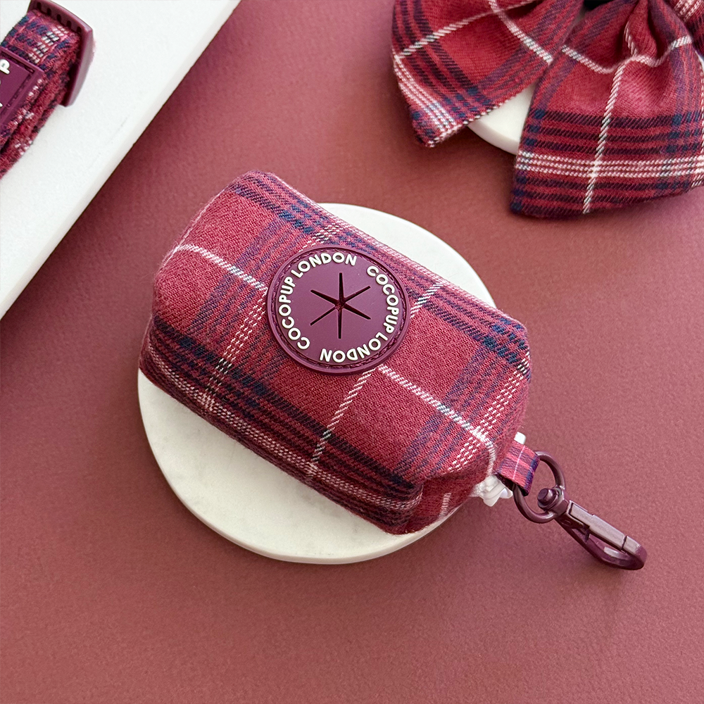 Poop Bag Holder - Mulberry Plaid
