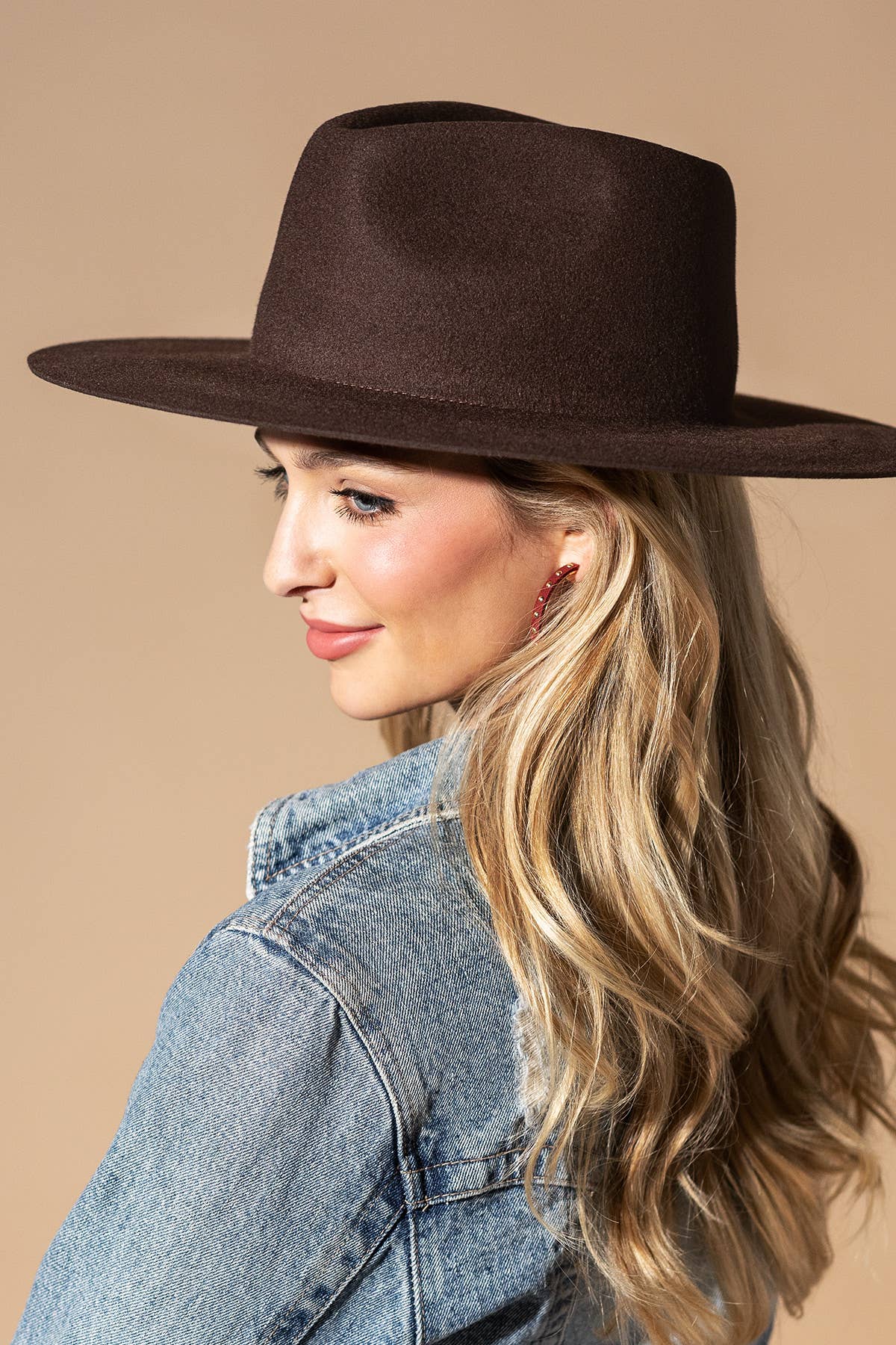 Australian Wool Teardrop Panama Hat-Blank - Brown / OS
