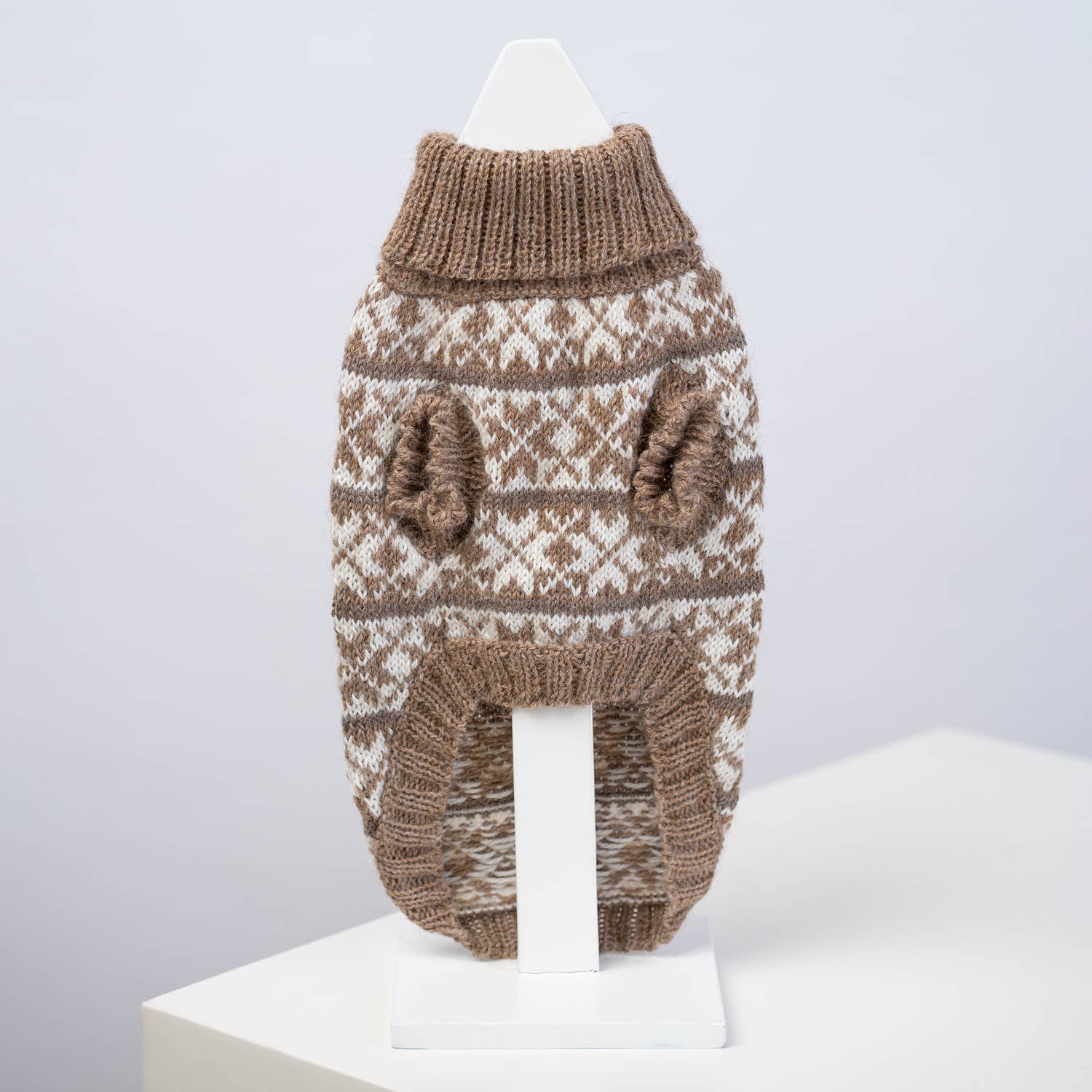 Winter Snowflake Natural Alpaca Dog Sweater