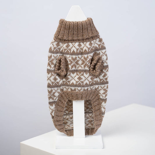 Winter Snowflake Natural Alpaca Dog Sweater