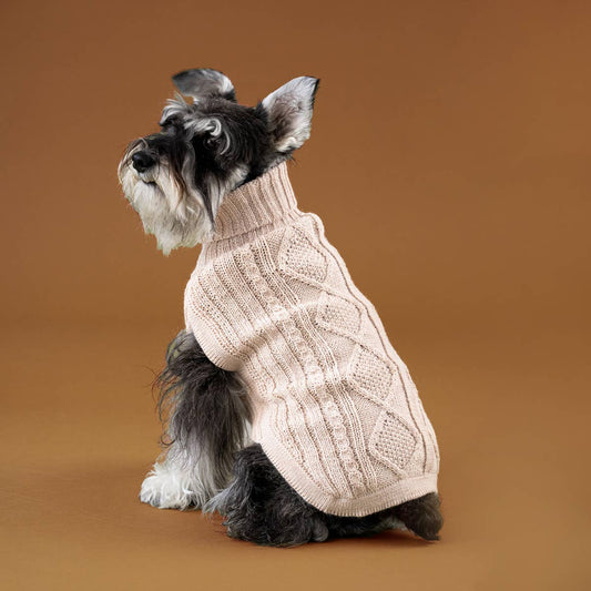 Ivory Aran Alpaca Dog Sweater