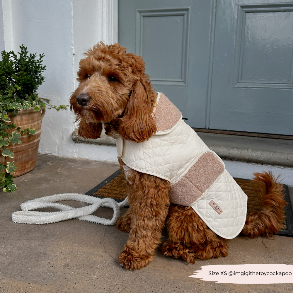 Cocopup London - LUXE Quilted Dog Coat - Creamy Chai