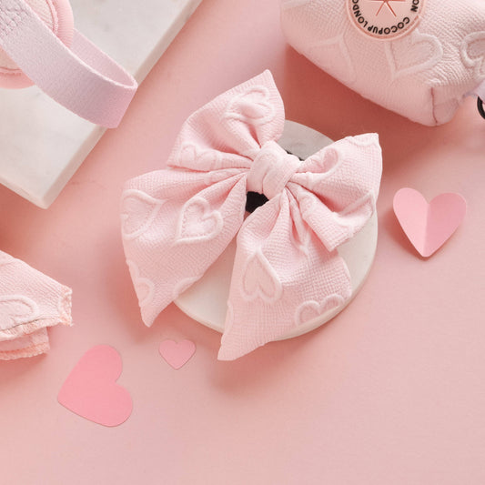 Pink Heart Luxe Sailor Bow