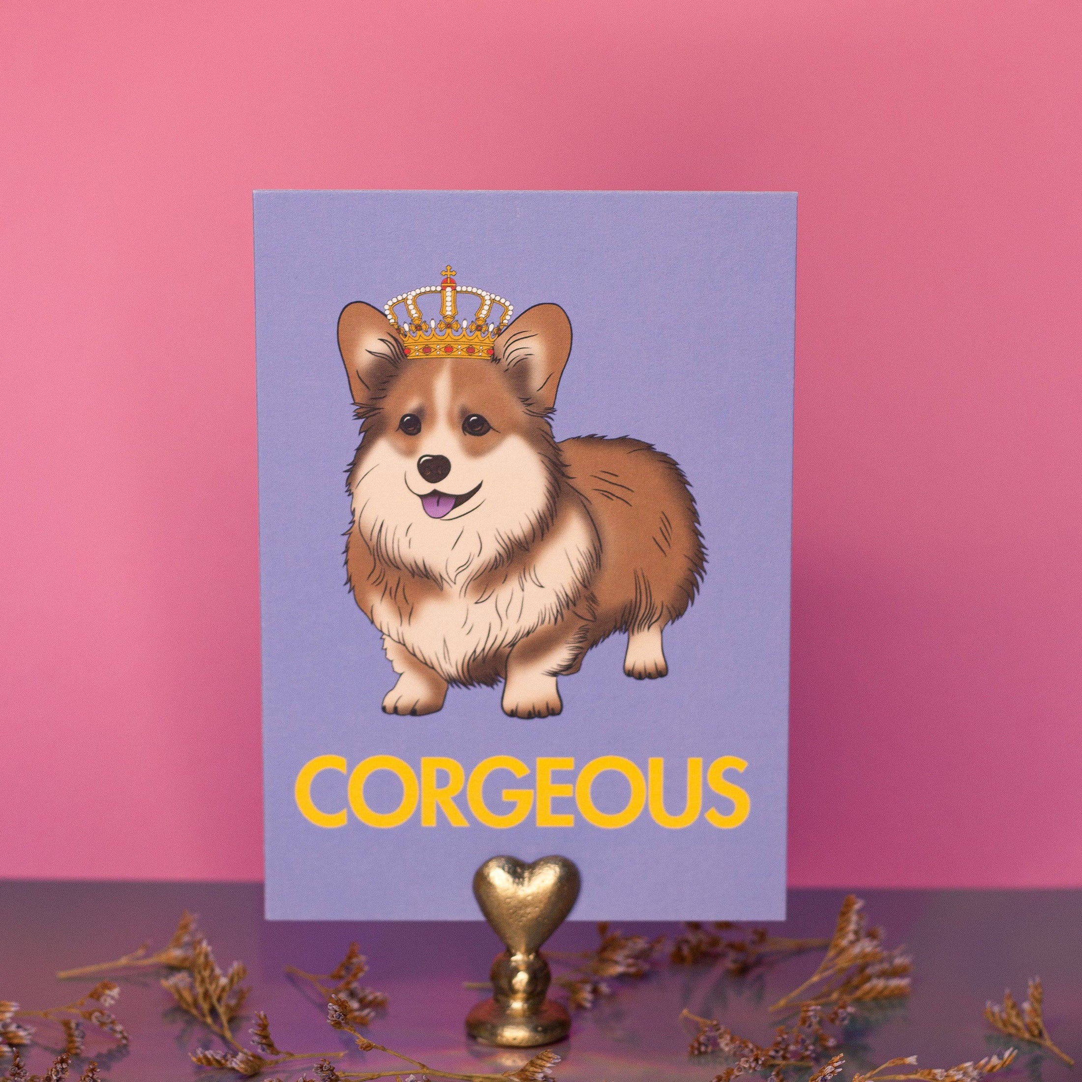 LOLLYPOPARTSTUDIO - Carte Corgi « Corgeous »