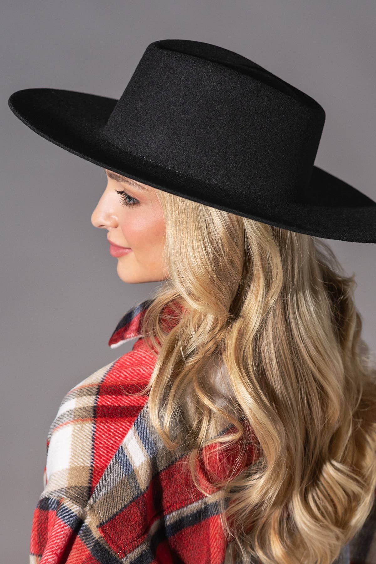 Australian Wool Triangular Panama Hat-Blank - Black / OS